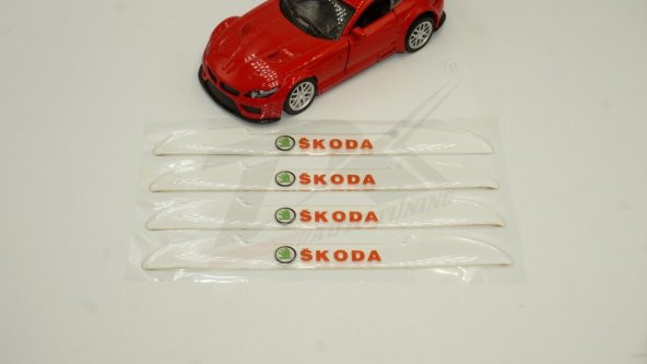 Skoda Logo Kapı Kenarı Koruma Şeffaf Kauçuk 3M Band New Style - 2