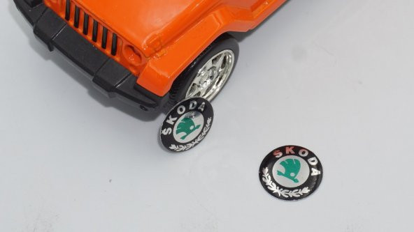 Skoda Auto Oto Anahtar 3M Metal Alaşım Logo 2Li Set - 5