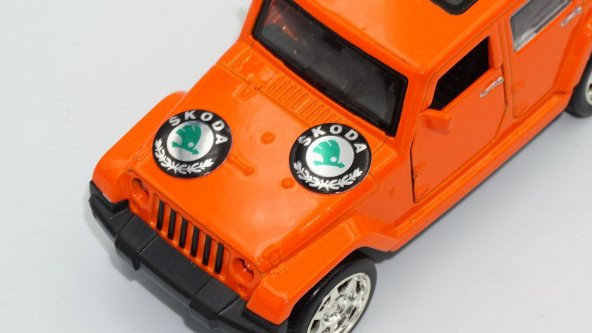 Skoda Auto Oto Anahtar 3M Metal Alaşım Logo 2Li Set - 6