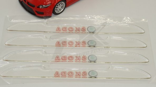 Skoda Logo Kapı Kenarı Koruma Şeffaf Kauçuk 3M Band New Style - 6