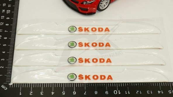 Skoda Logo Kapı Kenarı Koruma Şeffaf Kauçuk 3M Band New Style - 7