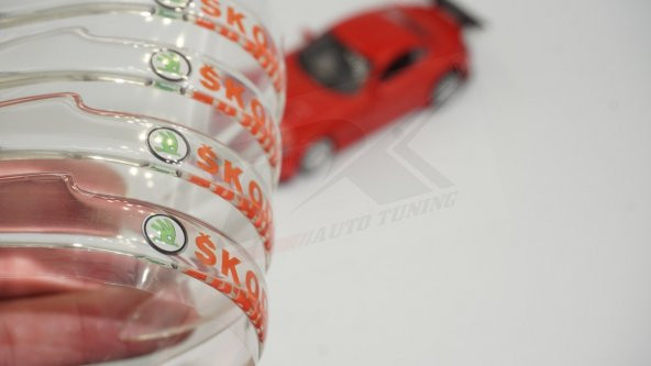 Skoda Logo Kapı Kenarı Koruma Şeffaf Kauçuk 3M Band New Style - 8