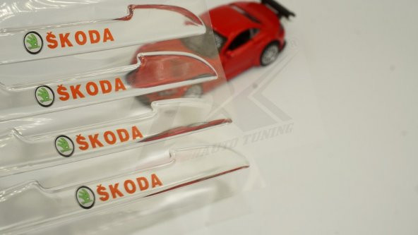 Skoda Logo Kapı Kenarı Koruma Şeffaf Kauçuk 3M Band New Style
