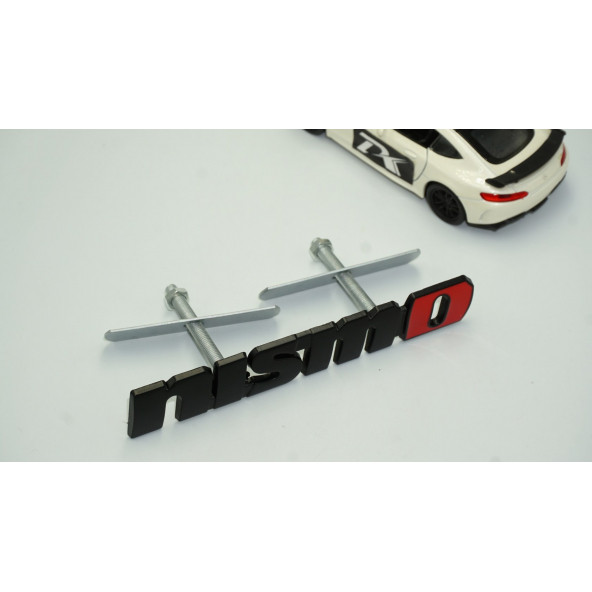 DK Nissan Nismo Siyah Kırmızı Ön Panjur Logo Arma Amblem - 3