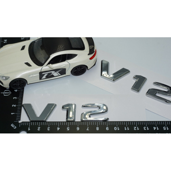 Dk V12 Çamurluk Yanı Krom Abs 3m 3d Yazı Logo Seti Benz İle Uyumlu - 4
