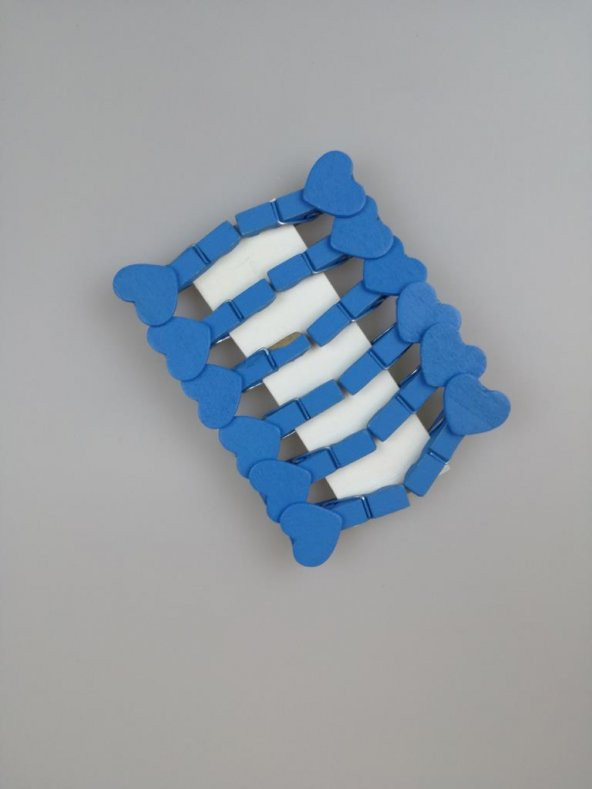 KALP MAVİ DEKORATİF MANDAL 12Lİ