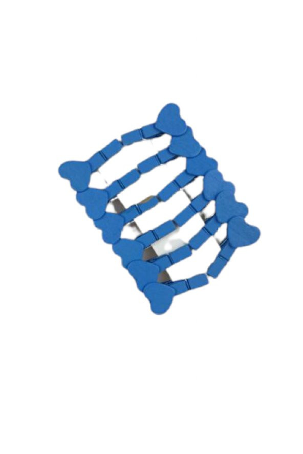 KALP MAVİ DEKORATİF MANDAL 12Lİ - 2