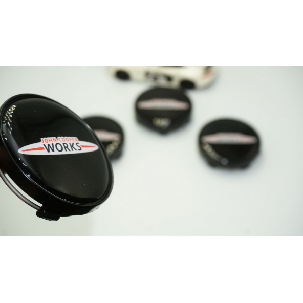 Mini John Cooper Works Logo Siyah Jant Göbeği Kapak Seti