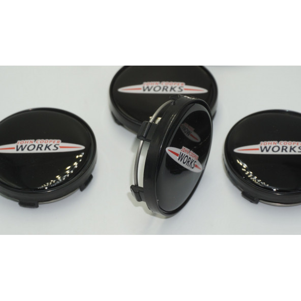 Mini John Cooper Works Logo Siyah Jant Göbeği Kapak Seti - 4