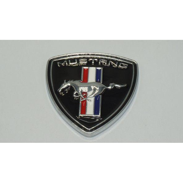 DK Ford Mustang Koşan At Bagaj Logo Siyah Krom Metal Plaka Arma - 3