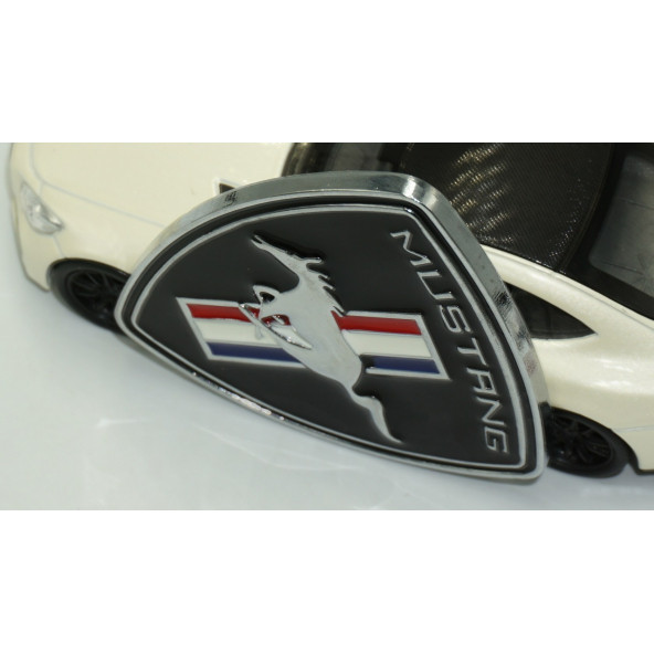 DK Ford Mustang Koşan At Bagaj Logo Siyah Krom Metal Plaka Arma - 4