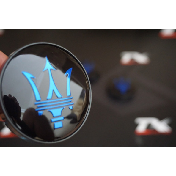 DK Tuning Maserati Jant Göbeği Siyah Mavi Kapak Seti 60mm