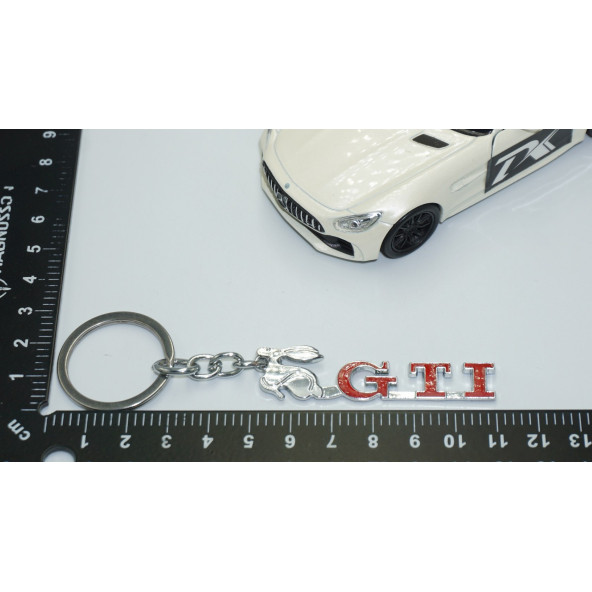DK Tuning GTİ Koşan Tavşan Logo Krom Metal Çift Yön Anahtarlık - 5
