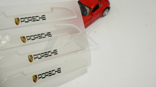 Porsche Logo Kapı Kenarı Koruma Şeffaf Kauçuk 3M Band New Style - 1