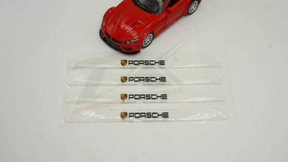 Porsche Logo Kapı Kenarı Koruma Şeffaf Kauçuk 3M Band New Style - 2
