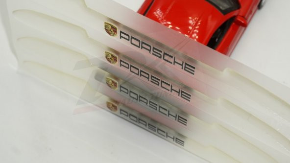 Porsche Logo Kapı Kenarı Koruma Şeffaf Kauçuk 3M Band New Style - 7