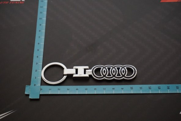 Audi Halka Logo Krom Metal Çift Yön Anahtarlık - 8