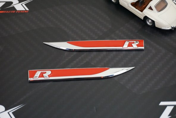 Volkswagen R Logo Çamurluk Yanı Krom Metal Bıçak Logo - 3