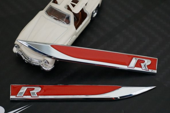 Volkswagen R Logo Çamurluk Yanı Krom Metal Bıçak Logo - 5