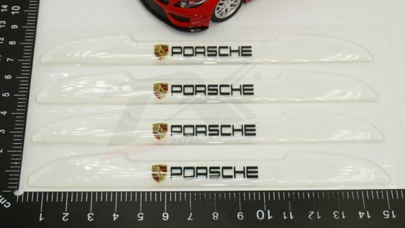 Porsche Logo Kapı Kenarı Koruma Şeffaf Kauçuk 3M Band New Style - 8