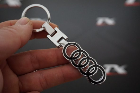Audi Halka Logo Krom Metal Çift Yön Anahtarlık - 2