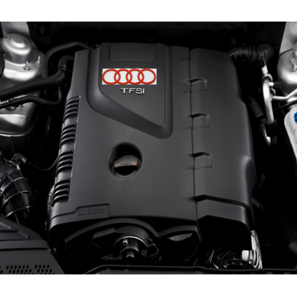 DK Tuning Motor Kapağı 16cm Kırmızı Amblem Logosu Audi İle Uyumlu
