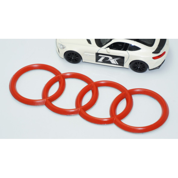 DK Tuning Motor Kapağı 16cm Kırmızı Amblem Logosu Audi İle Uyumlu - 4