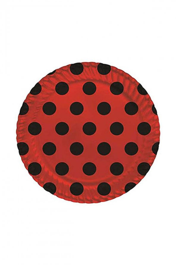 TABAK KARTON SİYAH PUANLI KIRMIZI 8Lİ