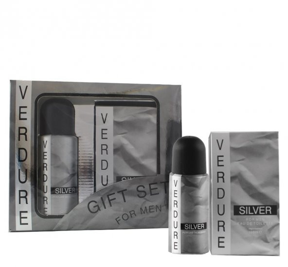 VERDURE - Silver Erkek EDT + Deodorant Kofre Set