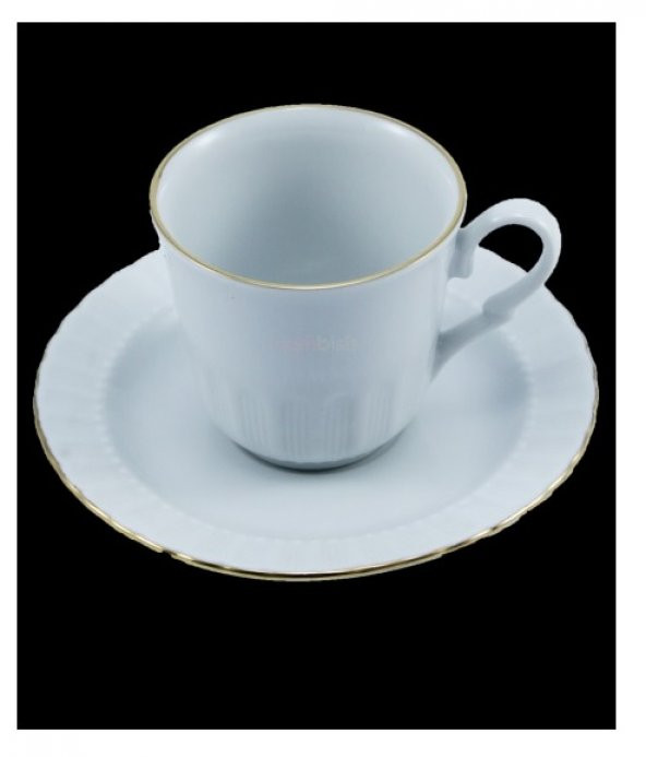 Güral Porselen 12 Parça Yaldızlı Çay Nescafe Fincan Takımı