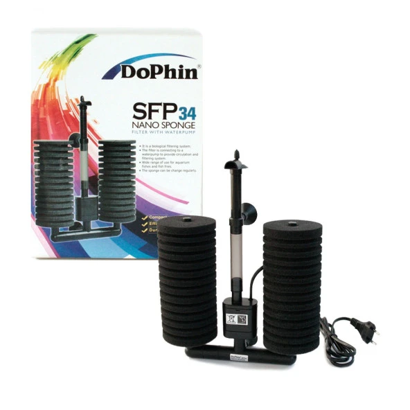 Dophin SFP 34 Nano Sponge Motorlu Pipo Filtre