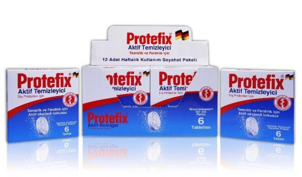 PROTEFIX Temizleme Tableti 12li Haftalık Seyahat Paketi 6lı