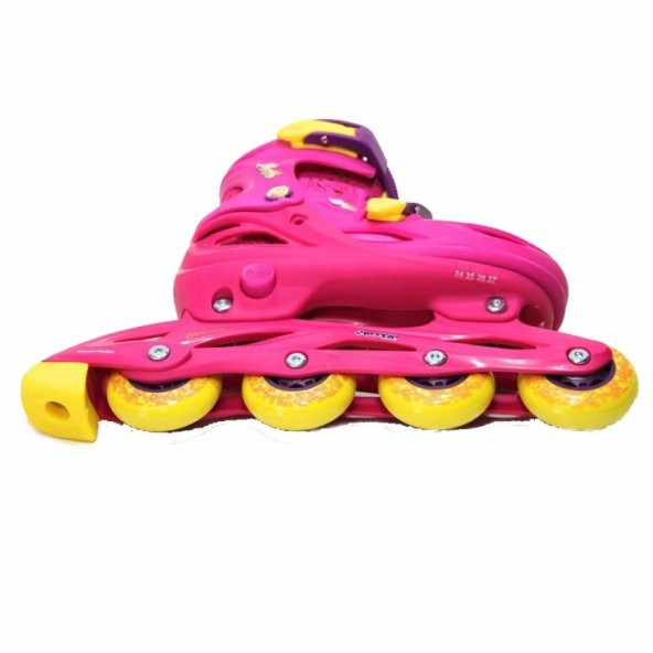 2+1 Barbie Alıştırma Çocuk Paten Seti Kız Paten Seti Lisanslı S Beden (30-33) - 3