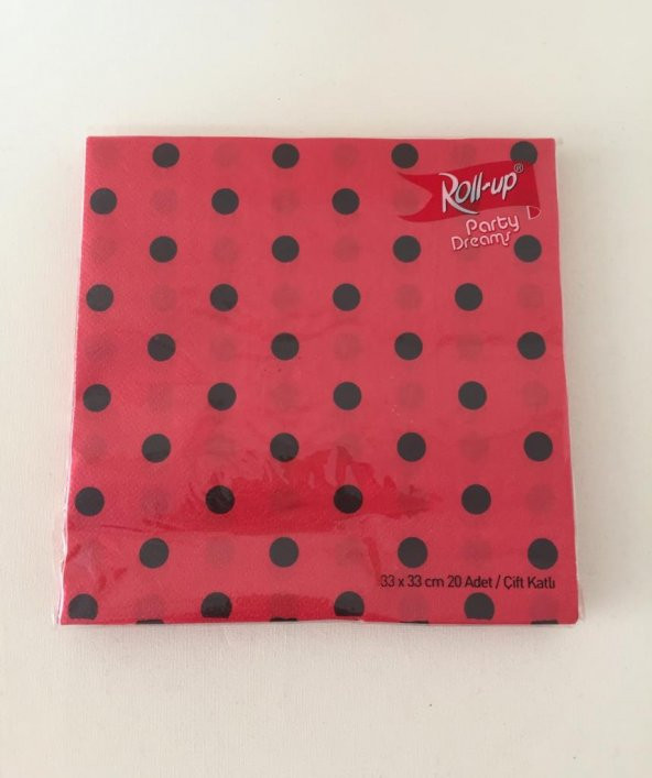 PEÇETE SİYAH PUANLI KIRMIZI 20Lİ