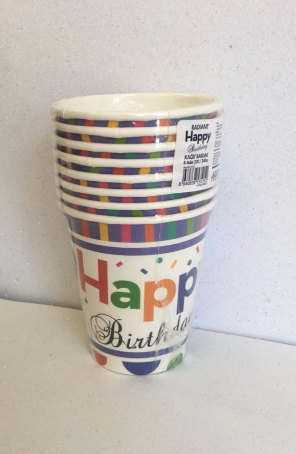 BARDAK RADİANT HAPPY BİRTHDAY 8Lİ
