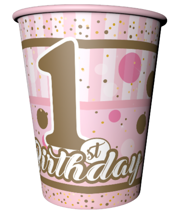 BARDAK 1 BİRTHDAY PEMBE 8Lİ - Resim 3