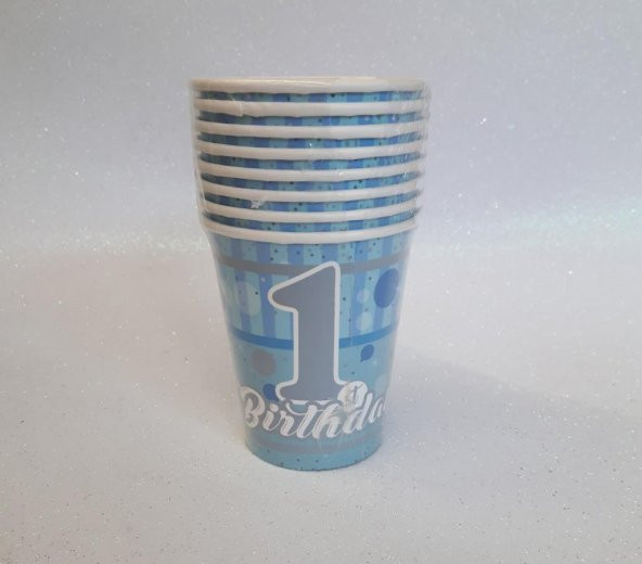 BARDAK 1 BİRTHDAY MAVİ 8Lİ - Resim 3