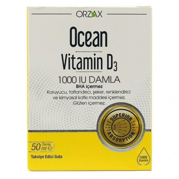 Ocean Vitamin D3 1000 IU Damla 50 ml SKT:12.2020