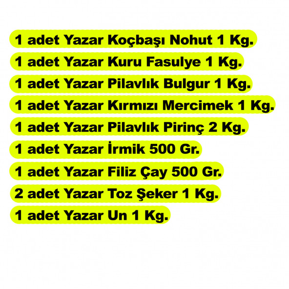 Yazar Ramazan Paketi 9 Parça 10 Kg - 2