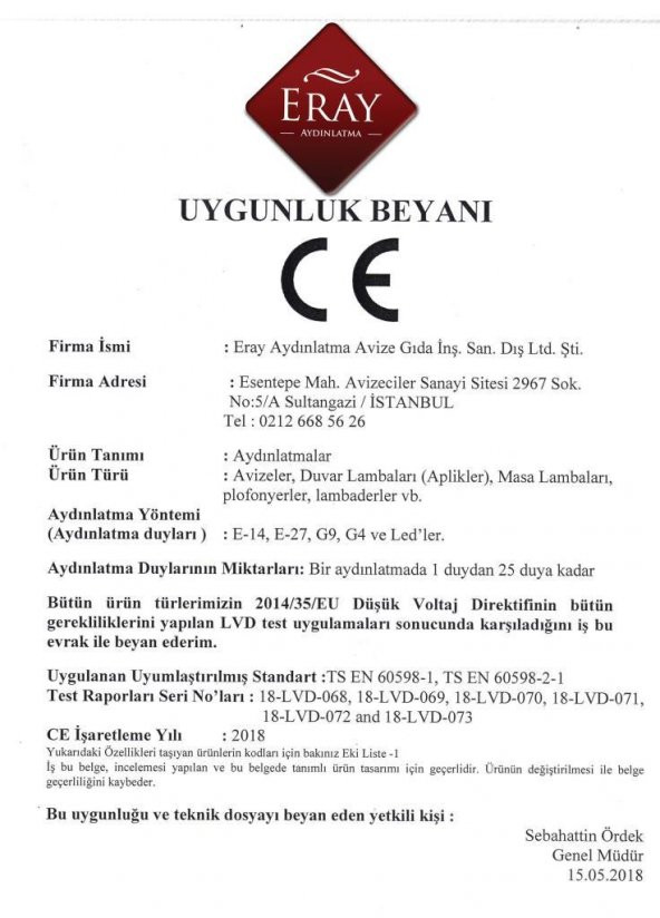 Eray Aydınlatma 1140-10-19 Modern Aplik - 2