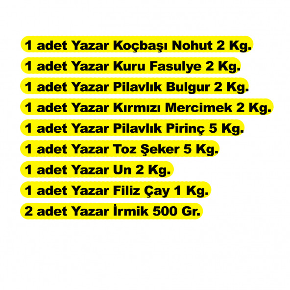 Yazar Ramazan Paketi 9 Parça 22 Kg - 2