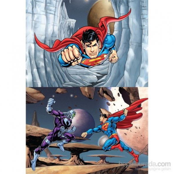 Warner Bros Superman- Puzzle - (Yapboz) 2si 1 arada (35+60 Parça)