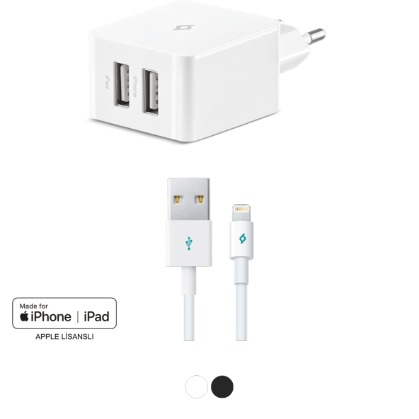 ttec Quantum™ Duo MFi iPhone & iPad İçin Apple Lisanslı USB Seyahat Şarj Aleti