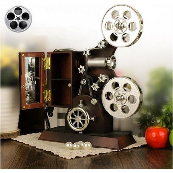 Film makinesi müzik kutusu mini takı dolabı özellikli
