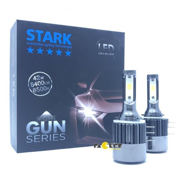 Stark Night Gun H15 Led Xenon ŞİMŞEK ETKİLİ 8400Lümen Park+Uzun  6500K Beyaz Renk Far Lambası