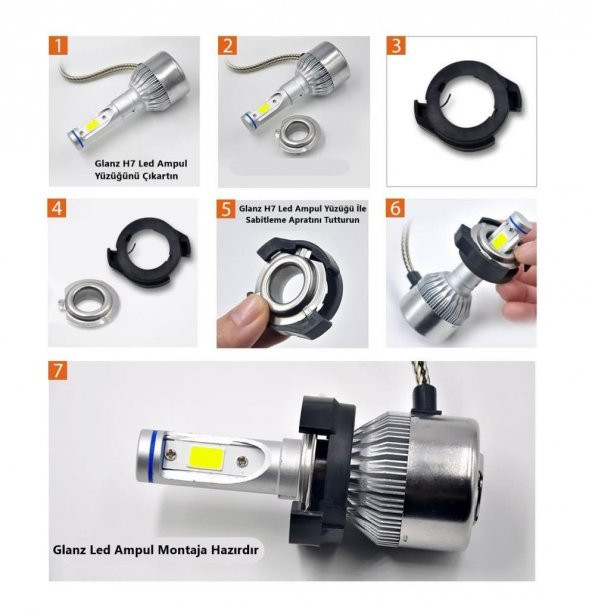 Glanz Renault Megane 4 H7 Led Xenon Ampul Sabitleme Aparatı - 2