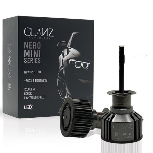 Glanz H1 Nero Mini Slim CSP Led Xenon Şimşek Etkili 12000LM 6000K Beyaz Renk Far Ampulü