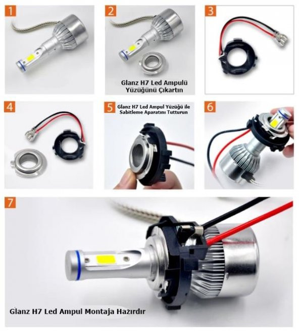 Glanz VW Scirocco Led Xenon H7 Bağlantı Sabitleme Montaj Aparatı - 2