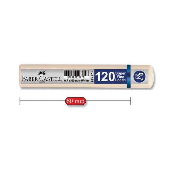 Faber Castell Grip Min 12772 0.7 2B 60Mm 120Li Açık Mavi Tüp