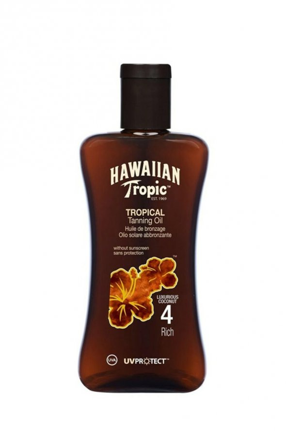 Hawaiian Tropic Tropical Coconut Tanning spf 4 Güneşten Koruyucu ve Bronzlaştırıcı Yağ 200 ml